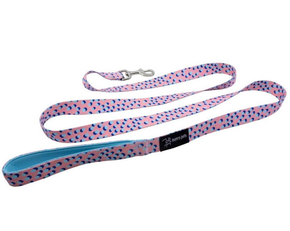 Kawaii Pinku - Pink - Padded Dog Leash - Monro Pets - Royal Blue and Light Blue